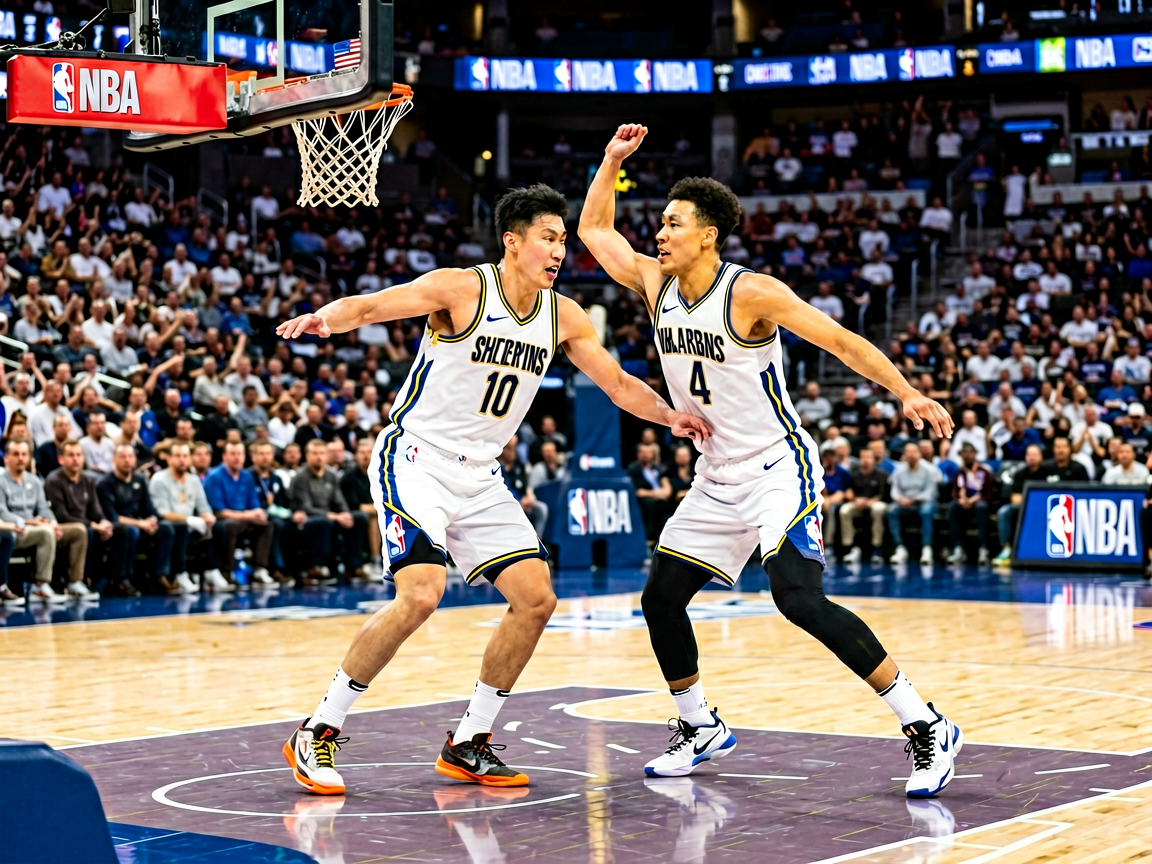 NBA篮球赛场全景展示球队对抗激烈场景
